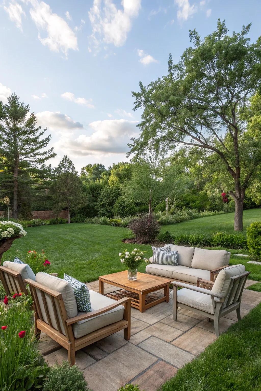 A chill seating area that&rsquo;s perfect for relaxing and soaking up the outdoors.