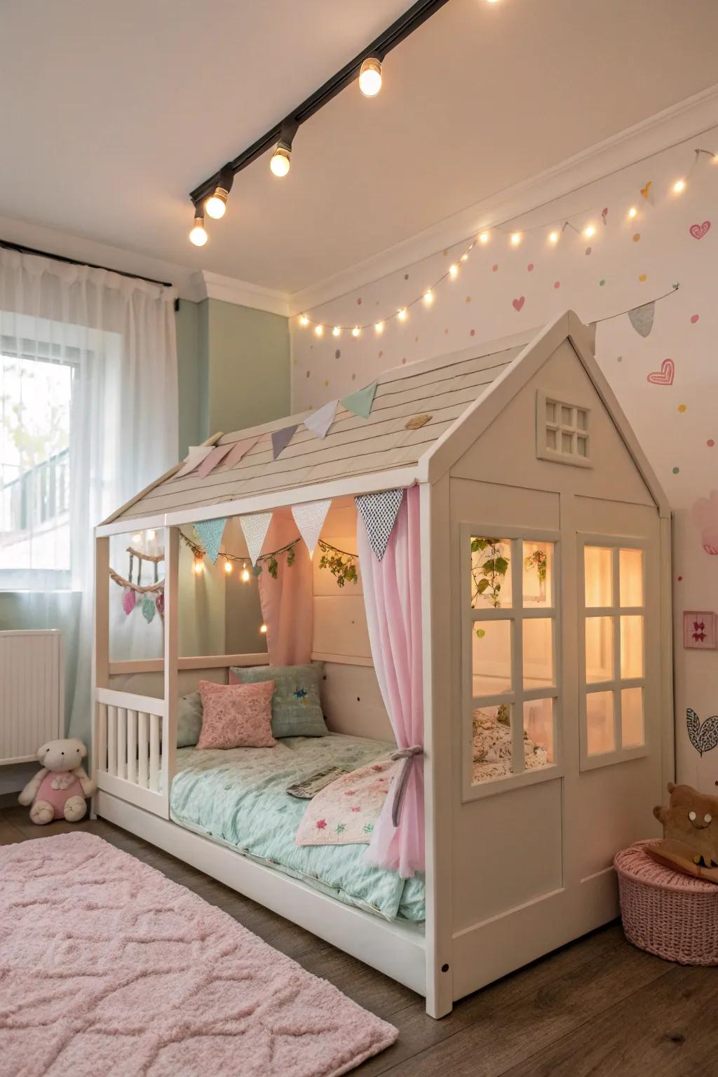 Let your child drift into dreamland within a whimsical, hideaway-themed bed.