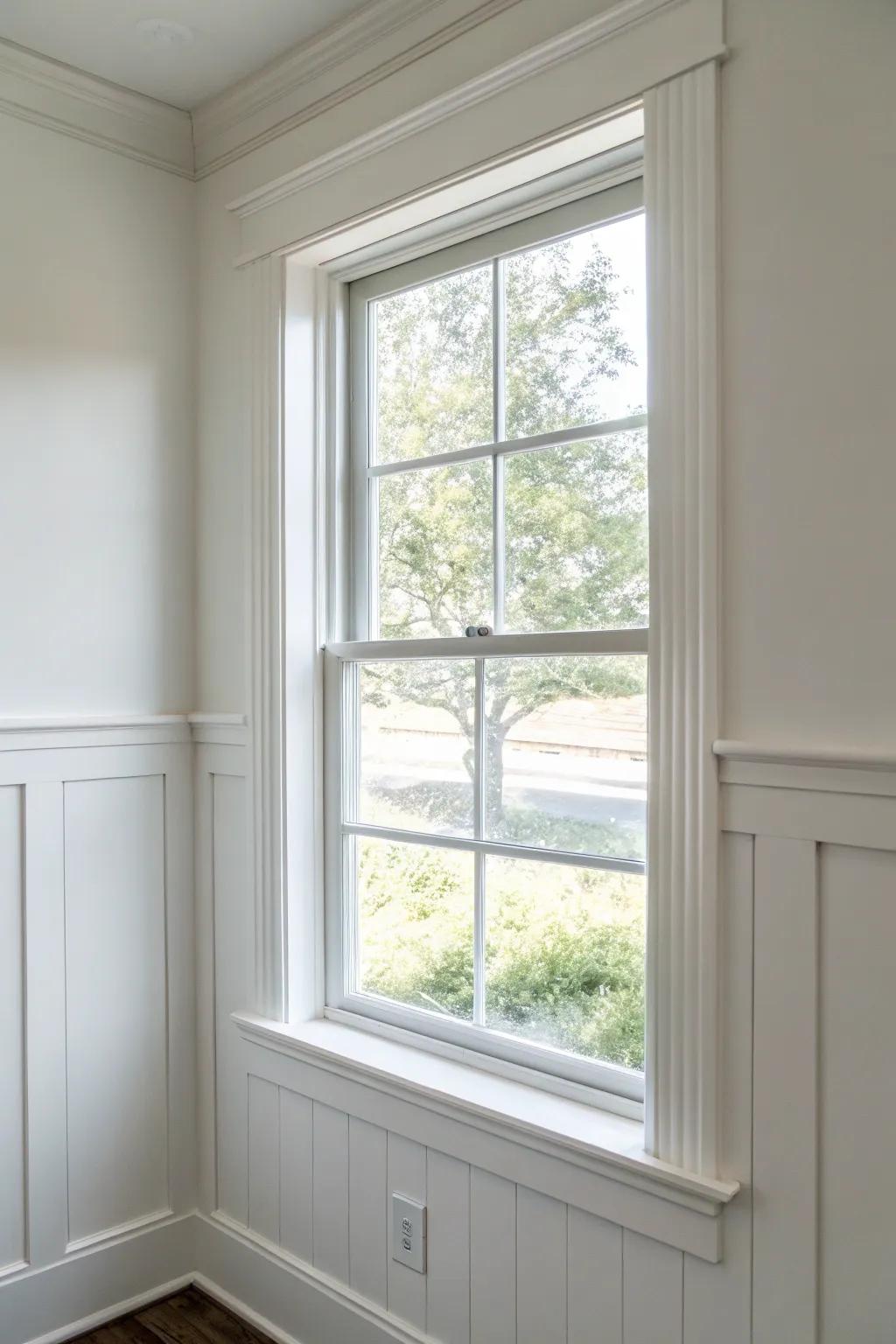 An uncomplicated 1x4 surround introduces sophistication to any window.