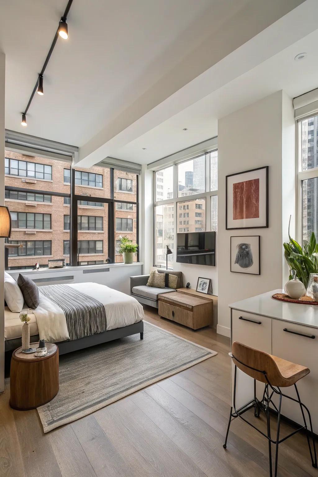 Open-plan living makes the most of the space and improves the flow.