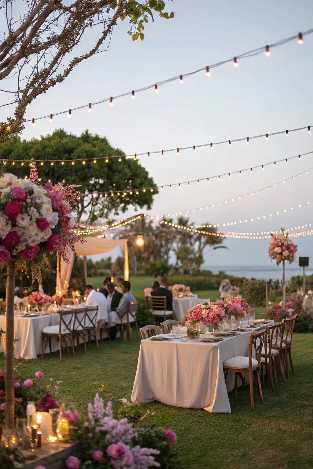 A beautifully designed garden gathering, ideal for a 70th birthday celebration.