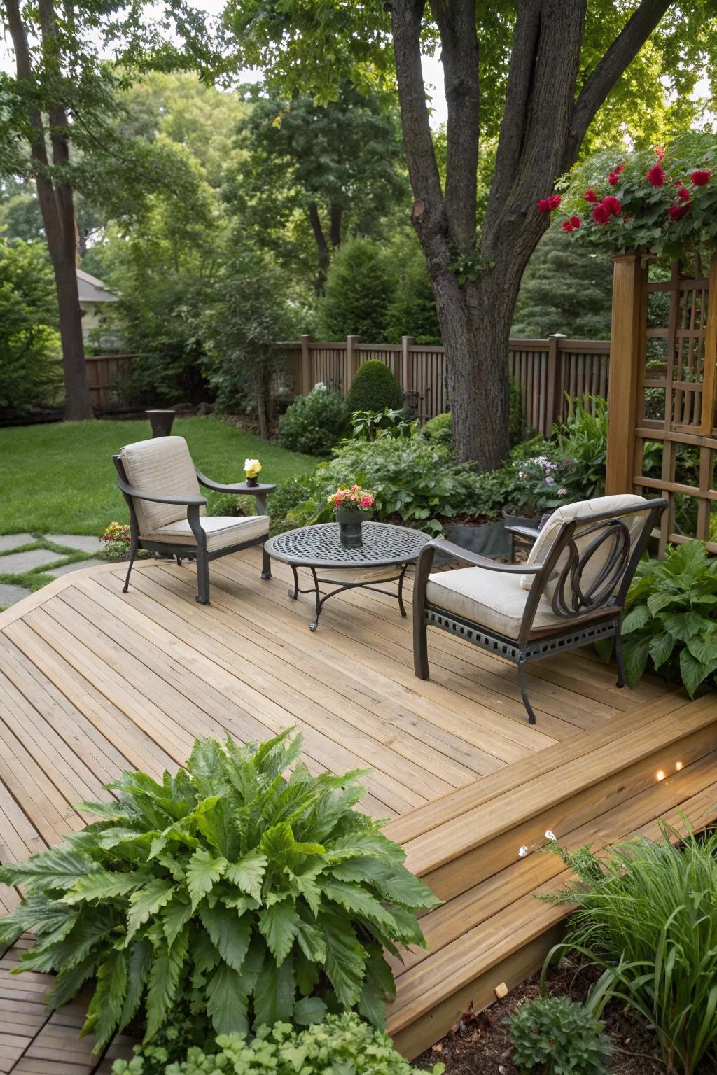 A classic wooden deck radiating enduring charm.