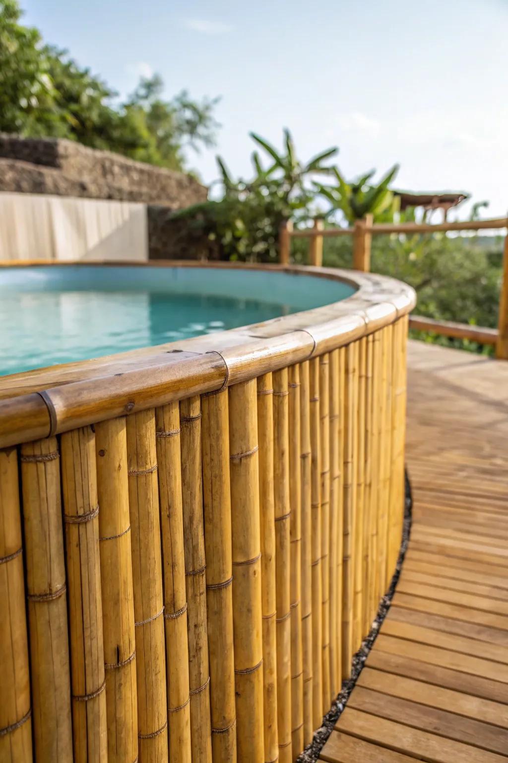 Change your yard into a serene tropical escape with reed pool wraps' earthy elegance.