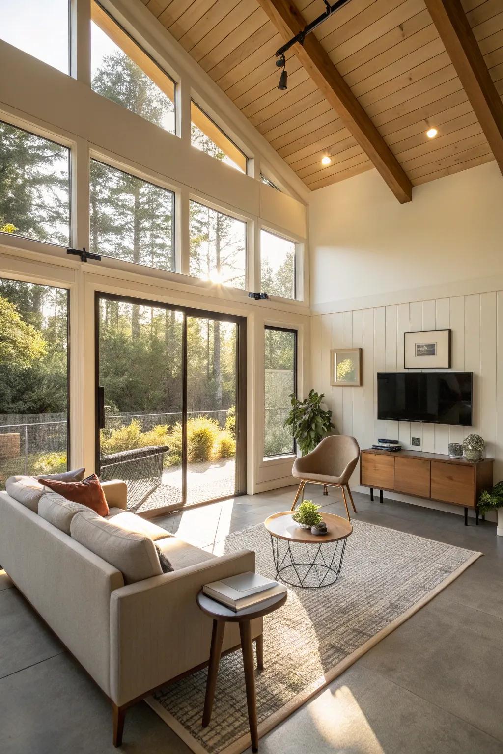 An open layout enhances the sense of spaciousness in compact ADUs.