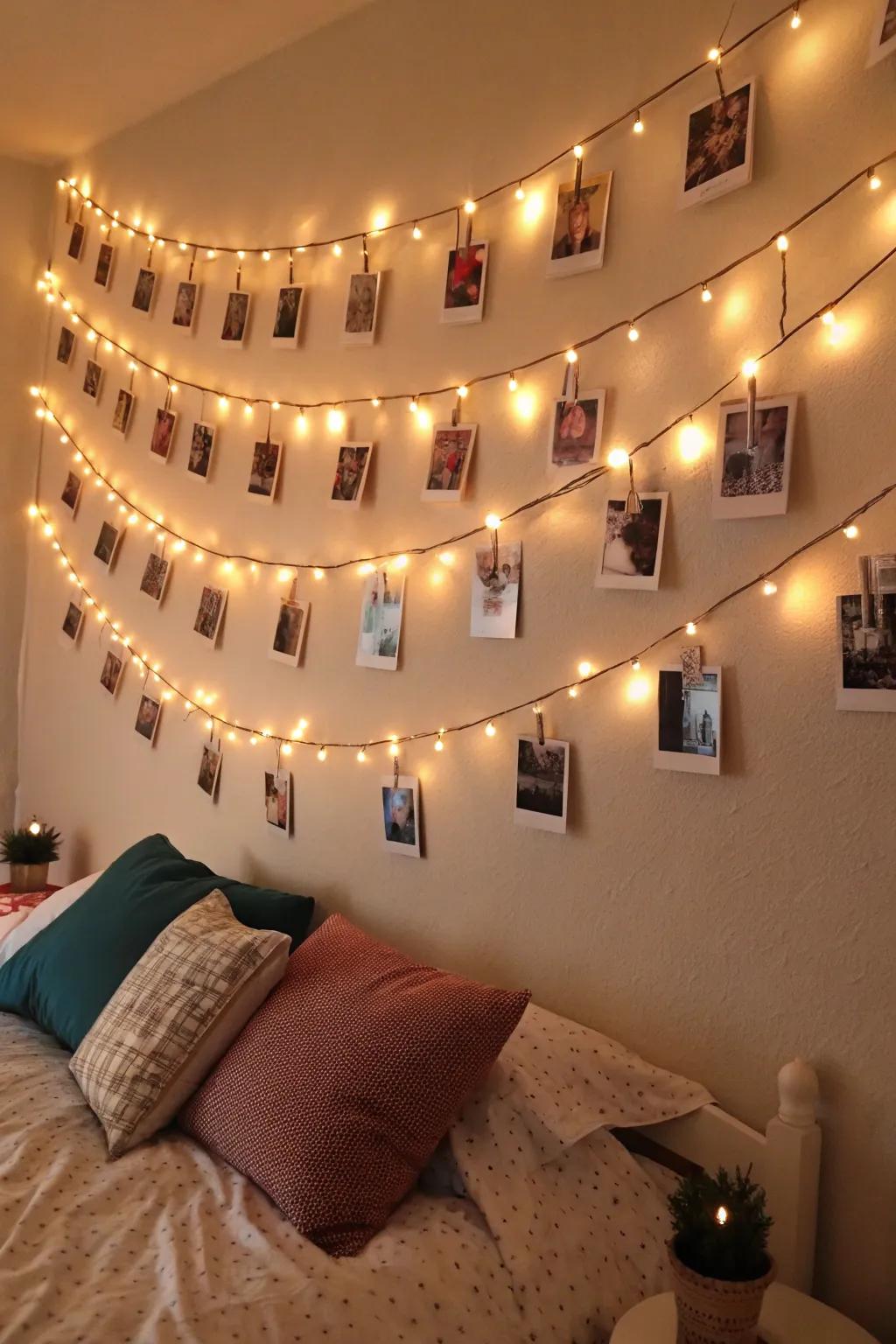 Illuminate your favorite memories with fairy lights.