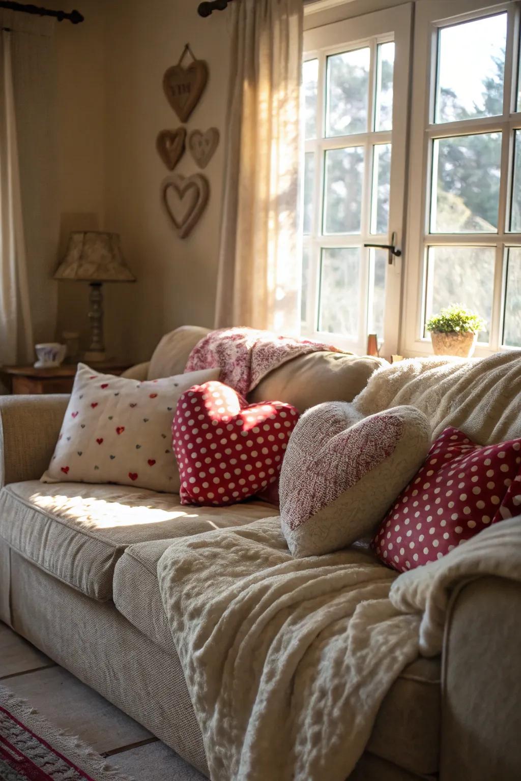 Heart-shaped accents for a loving touch