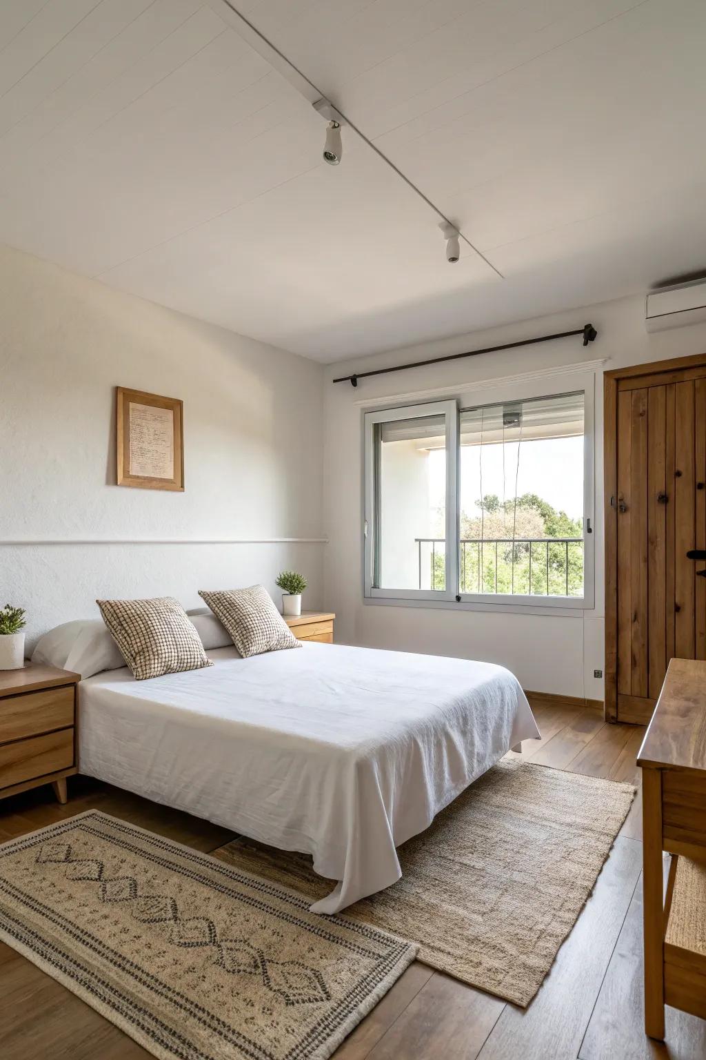A minimalist apartment bedroom with clean lines and an uncluttered ambiance.