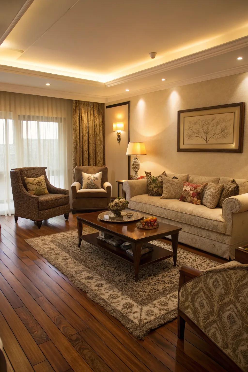 Inviting wood laminates lend an air of timeless sophistication to any interior.