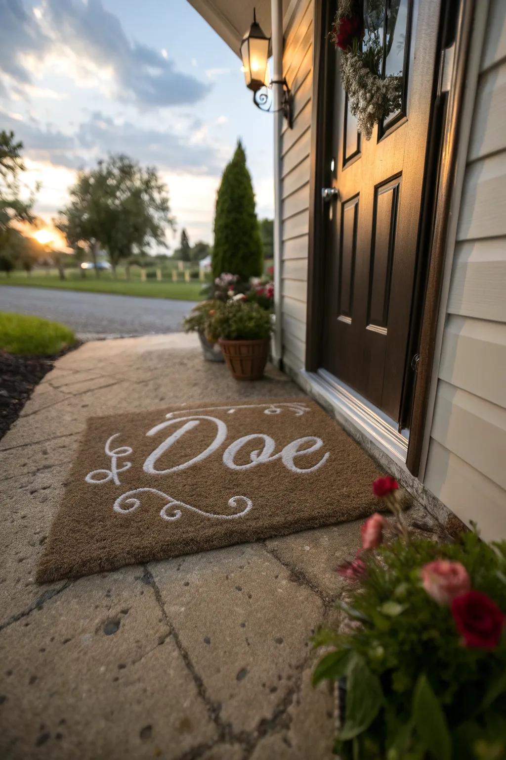Greet guests with a uniquely painted entrance mat that showcases your individual flair.