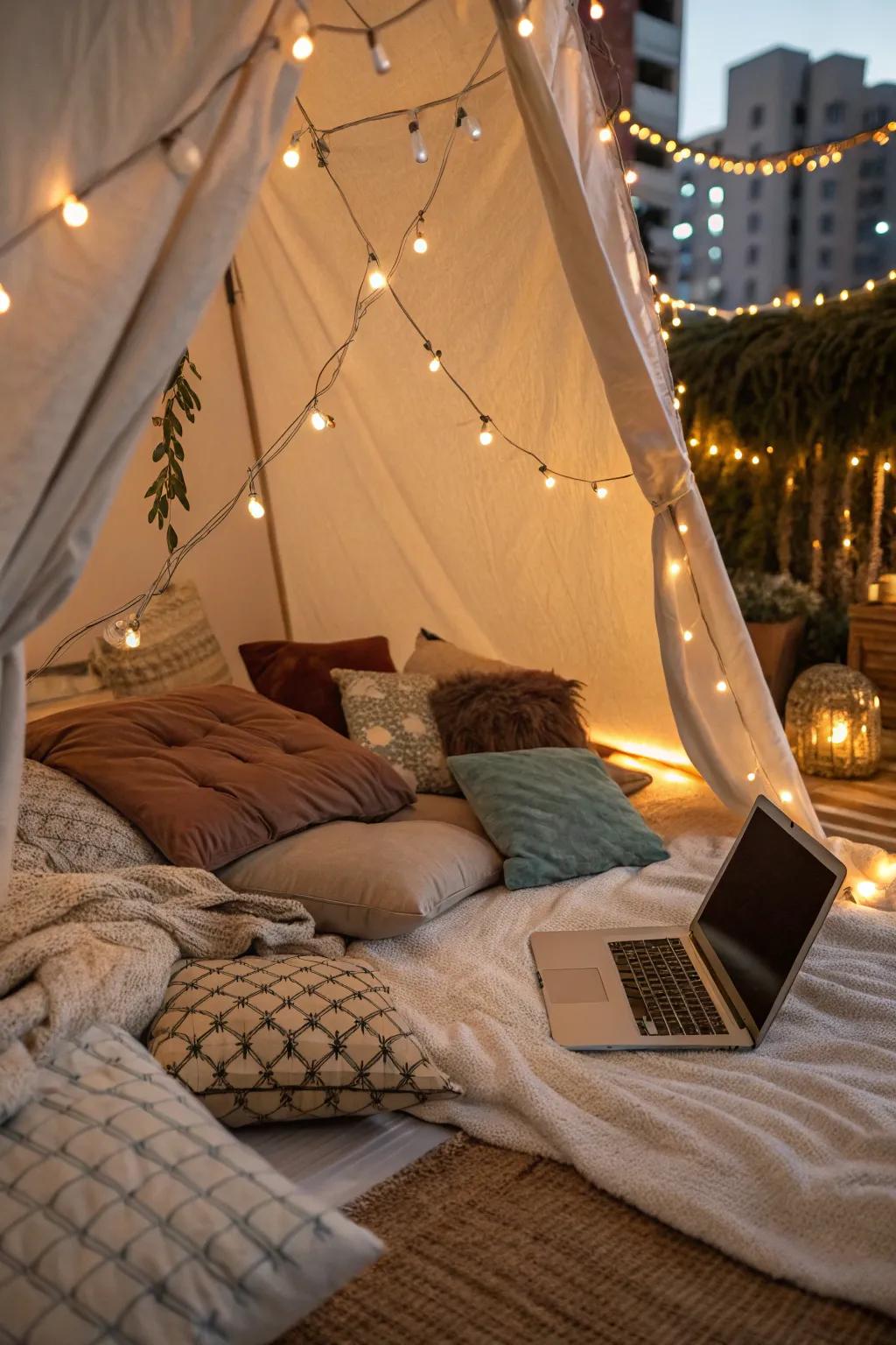 Relive fond memories and enjoy the warmth of a cozy blanket fort.