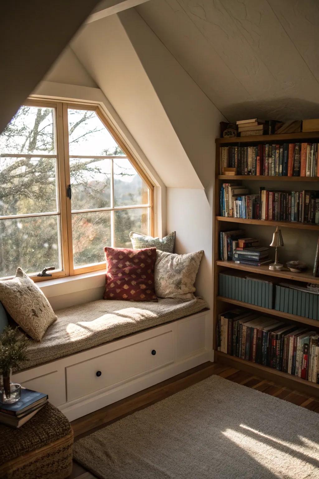 Design a cozy reading corner in your attic.