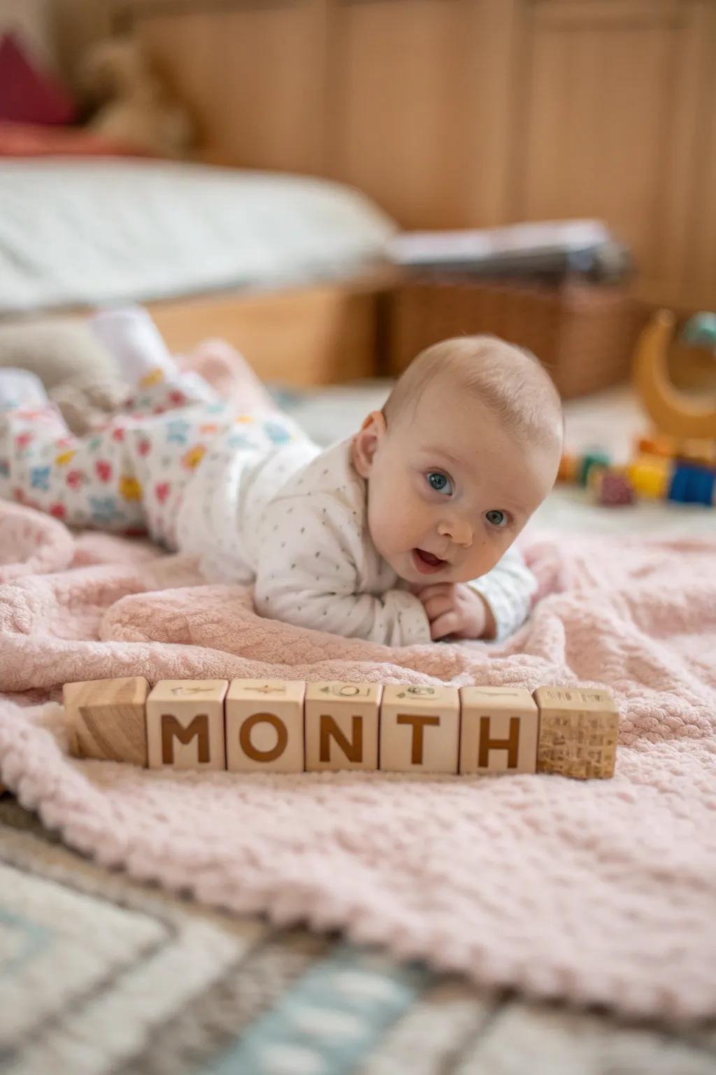 Record each month with uniquely personalized wooden markers.