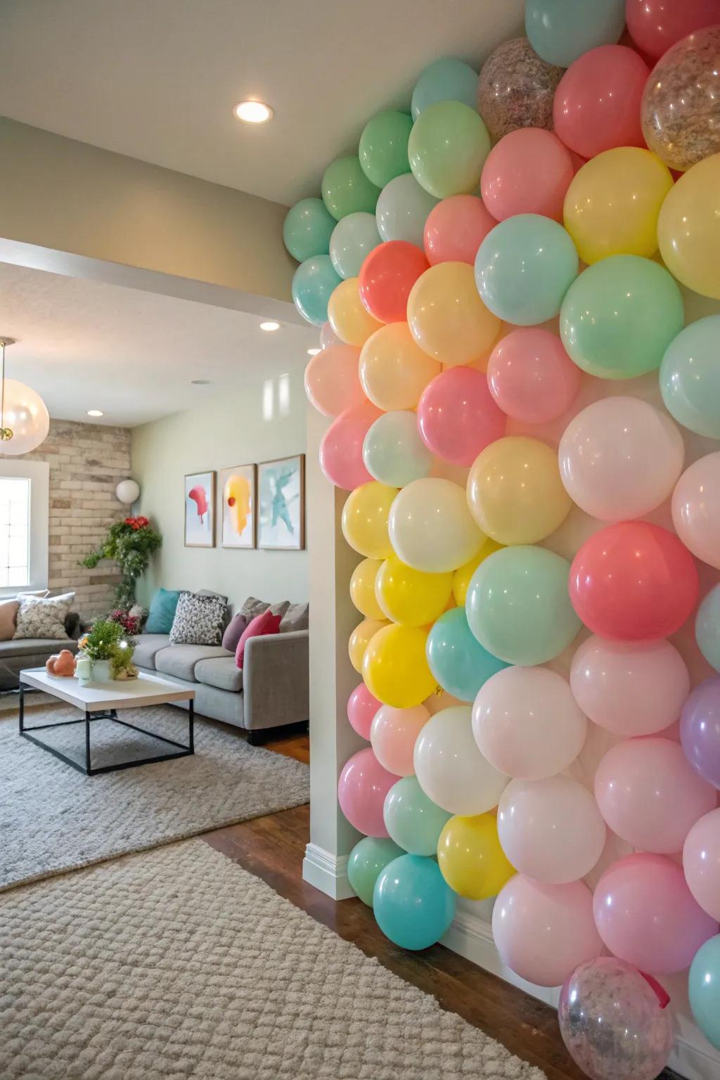 A magnificent balloon wall setting provides the perfect backdrop for photo opportunities.