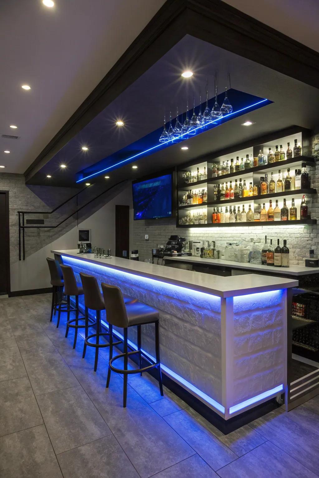 Lumina bands bring a sophisticated edge to your basement bar.