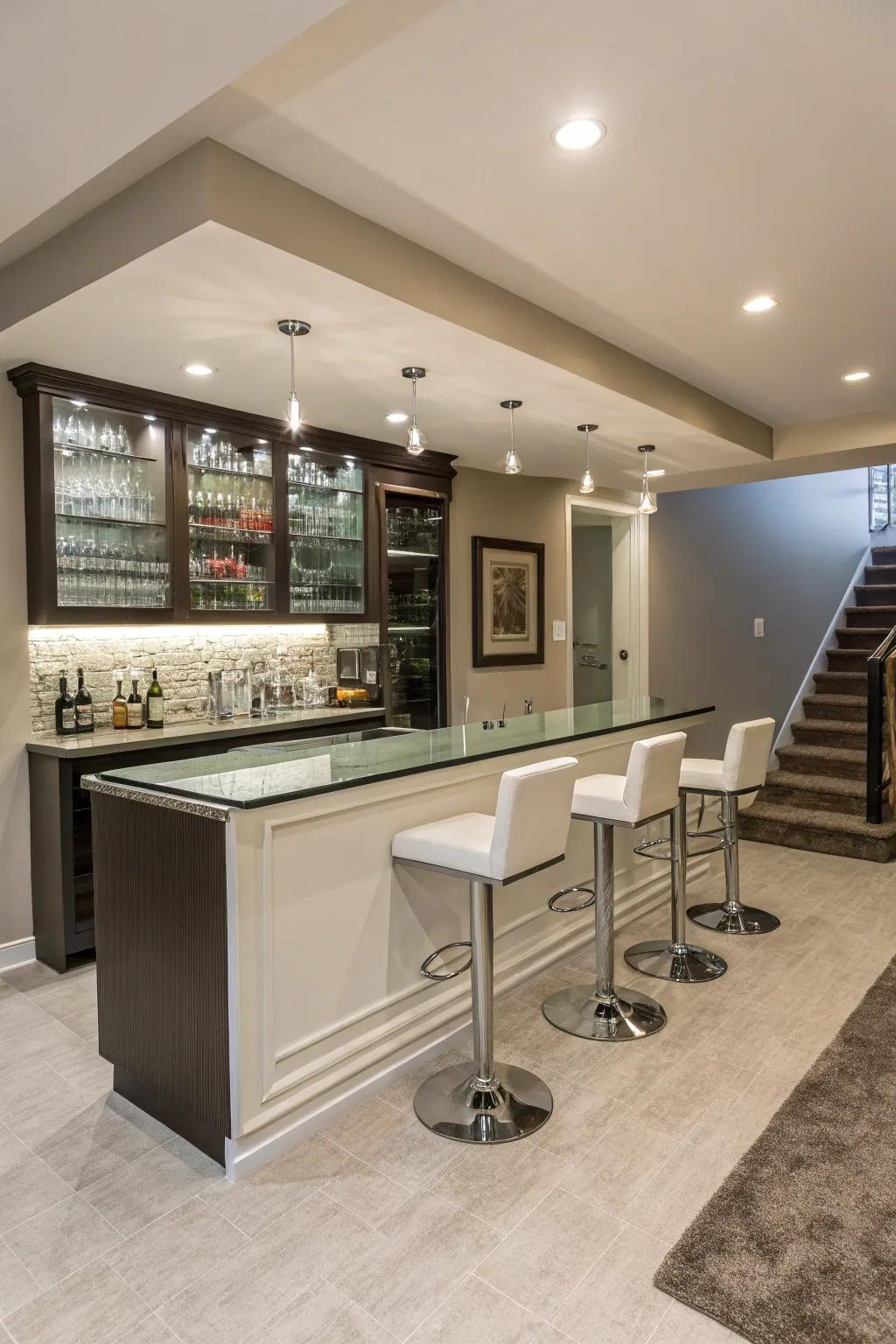Celebrate simplicity with a contemporary minimalist bar table design.