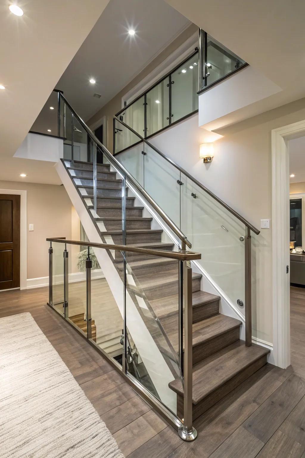 Clean lines and polished materials make for a stunning modern staircase.