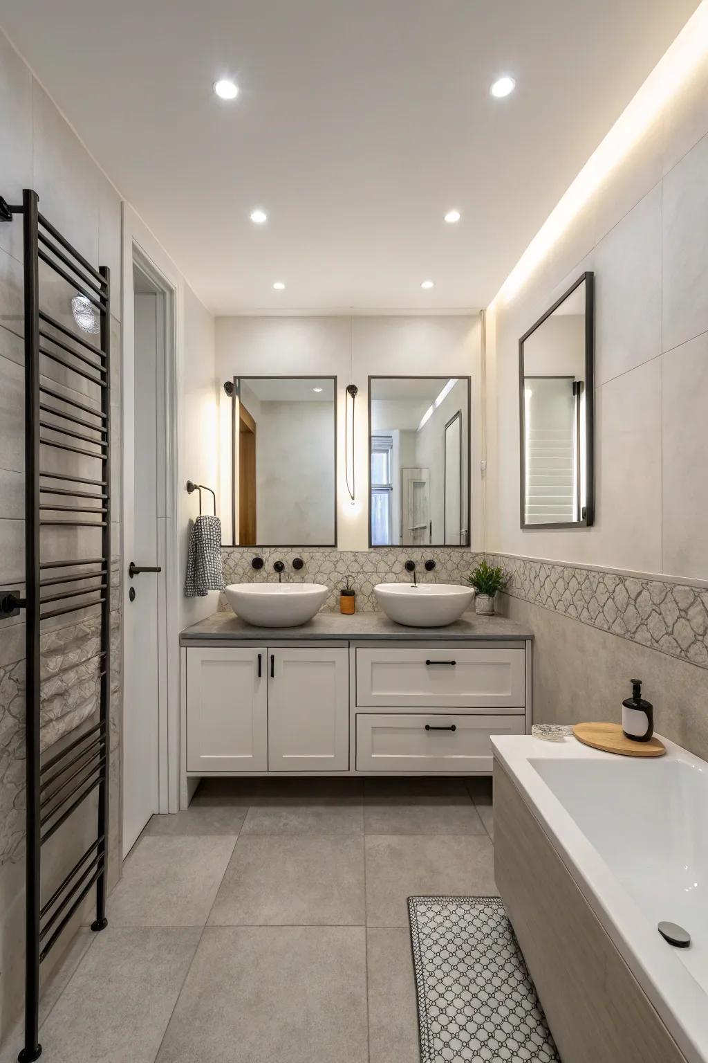 A minimalist bathroom radiating tranquility and simplicity.