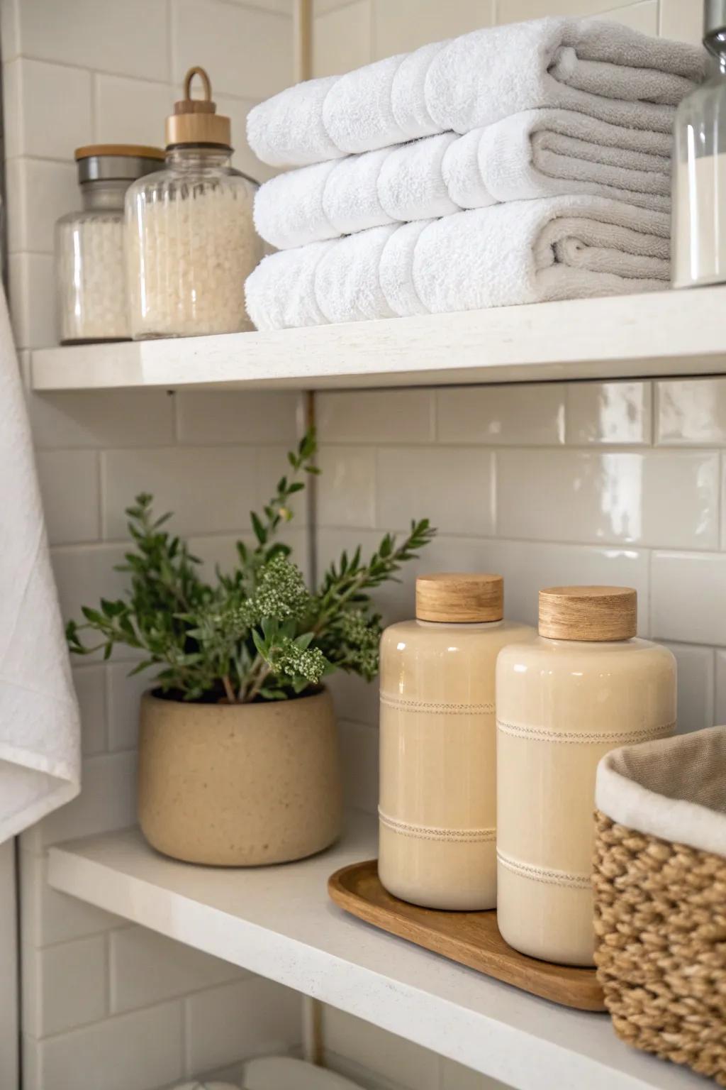 Neutral tones cultivate a serene and ageless vibe.