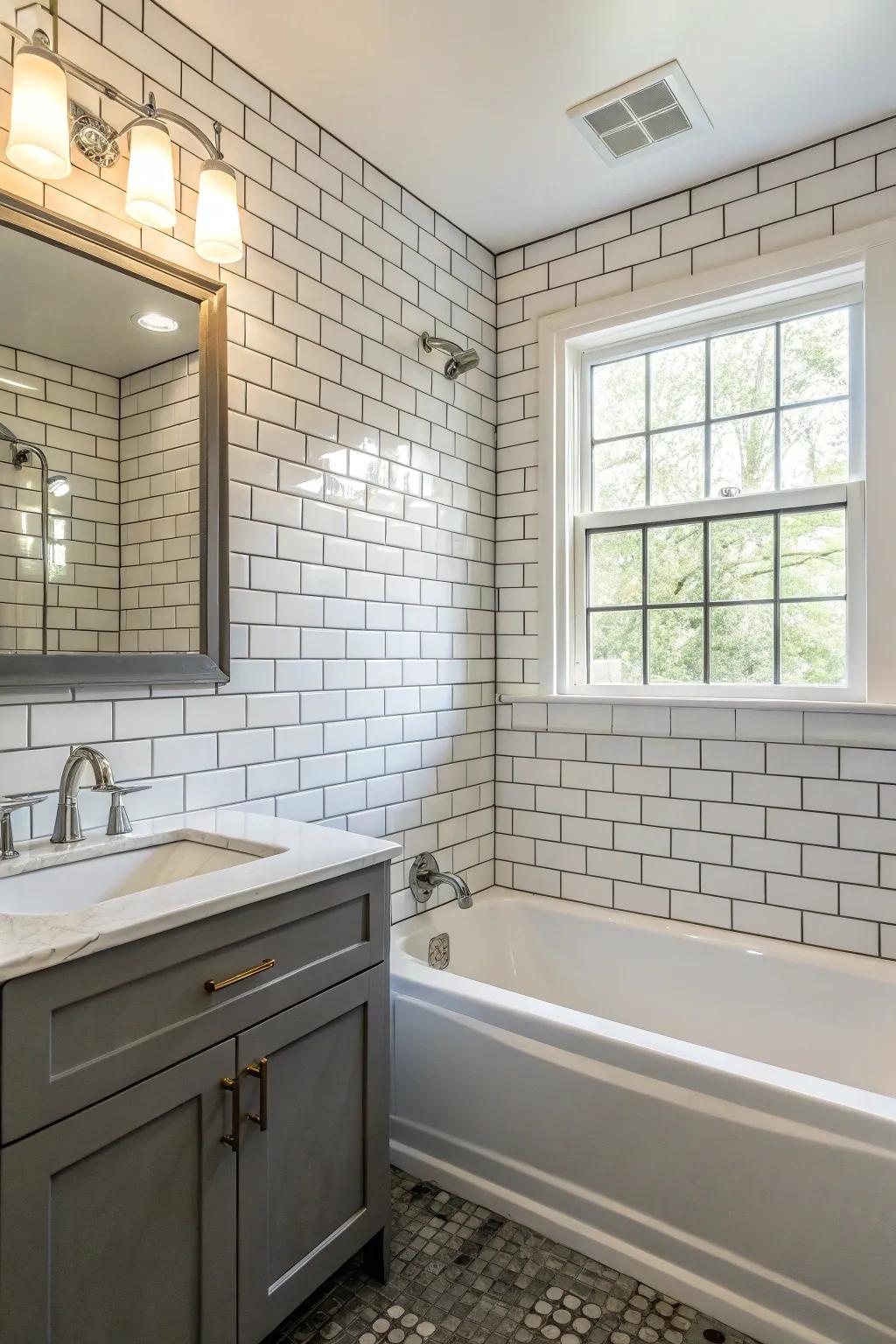 Classic modular panels give any bathtub setting timeless elegance.