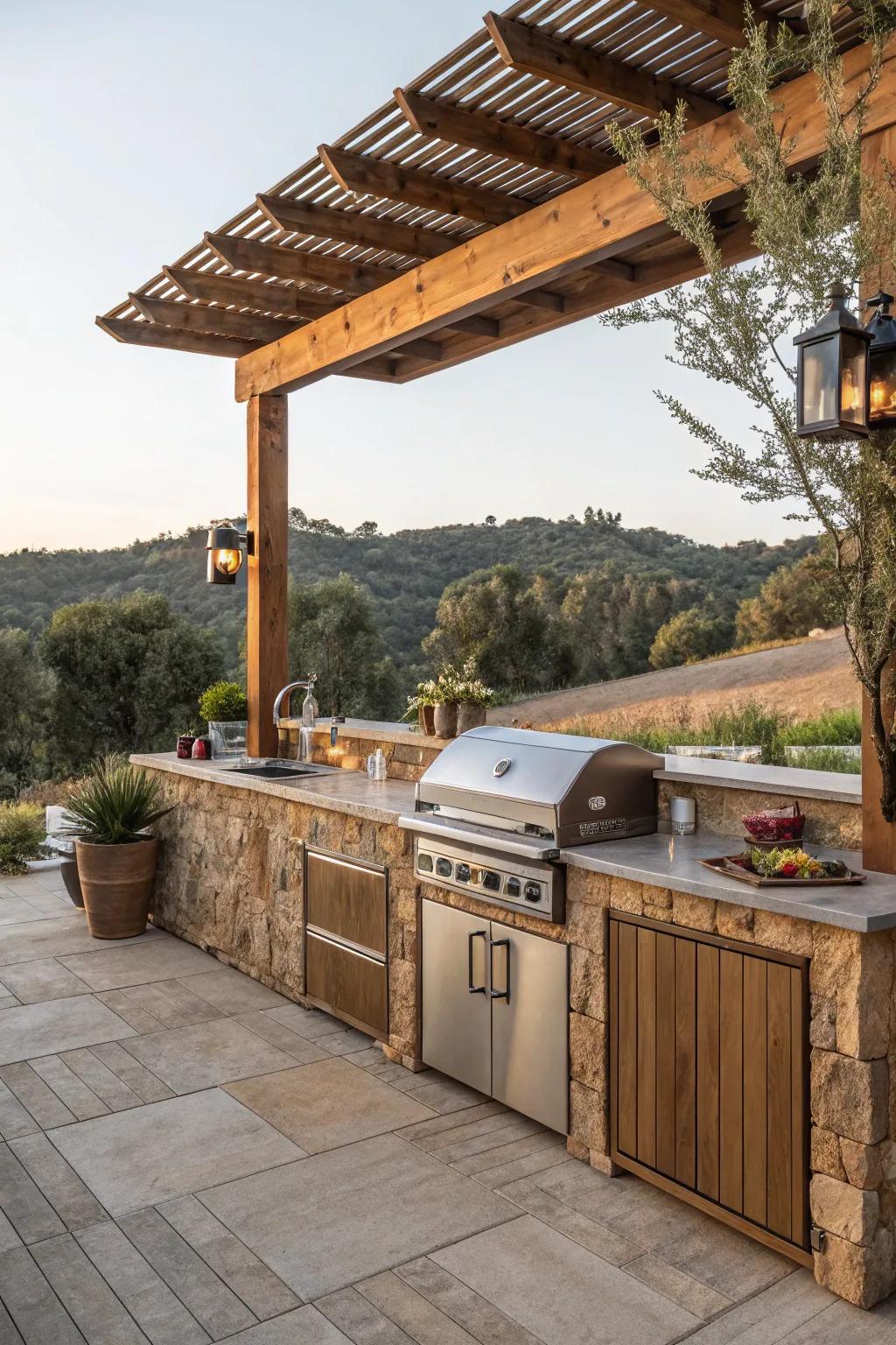 Experience the pleasure of smooth cooking with a complete outdoor kitchen.
