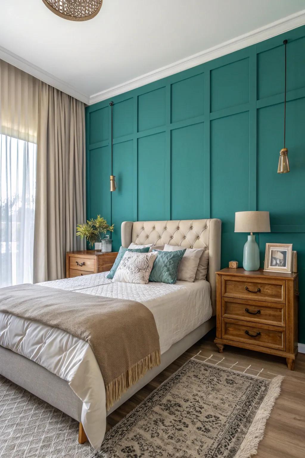Striking color blocks can revolutionize any bedroom setting.