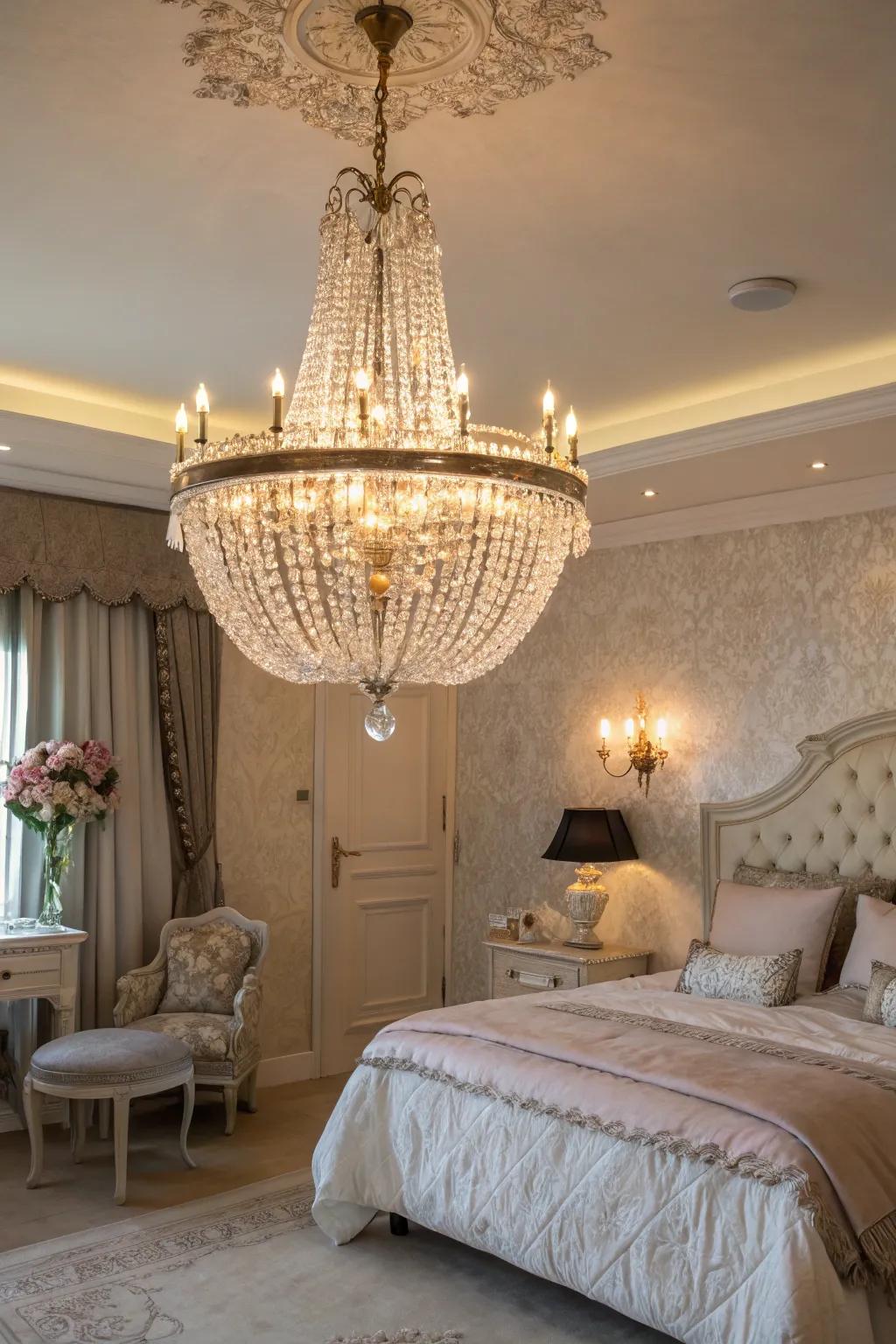 Eternal elegance with a classic crystal chandelier.