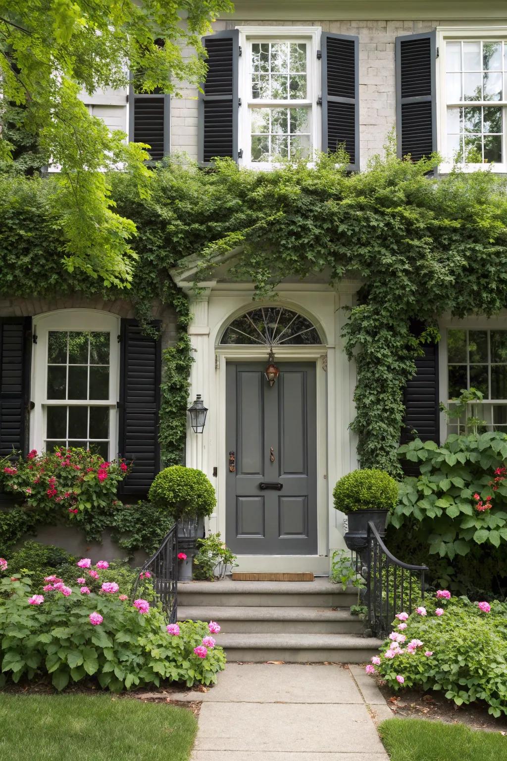 This home's elegance is heightened by a classic black and gray color scheme.