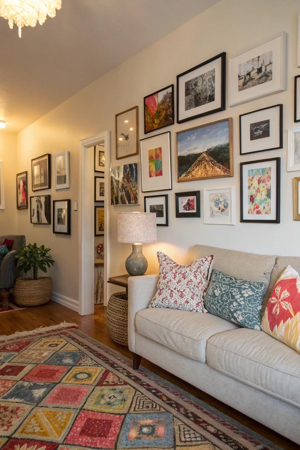 Infuse your personal touch with a striking gallery wall.
