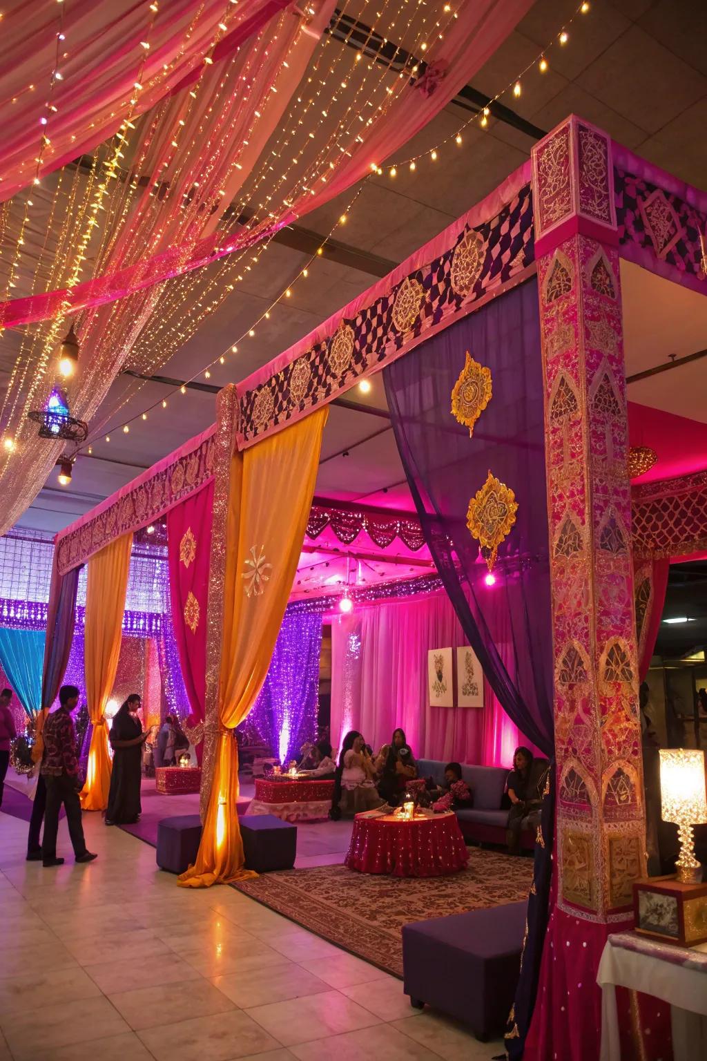 Bring Bollywood to life with bold colors and vibrant decor.