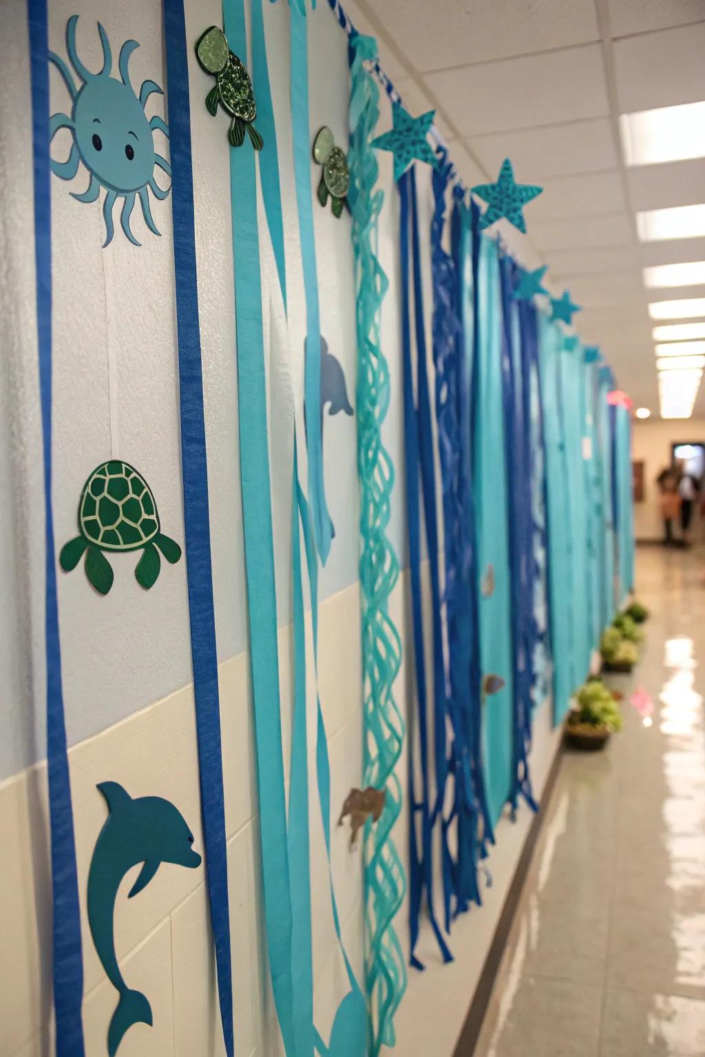 Set the ambiance for a deep-sea adventure with a vivid underwater backdrop.