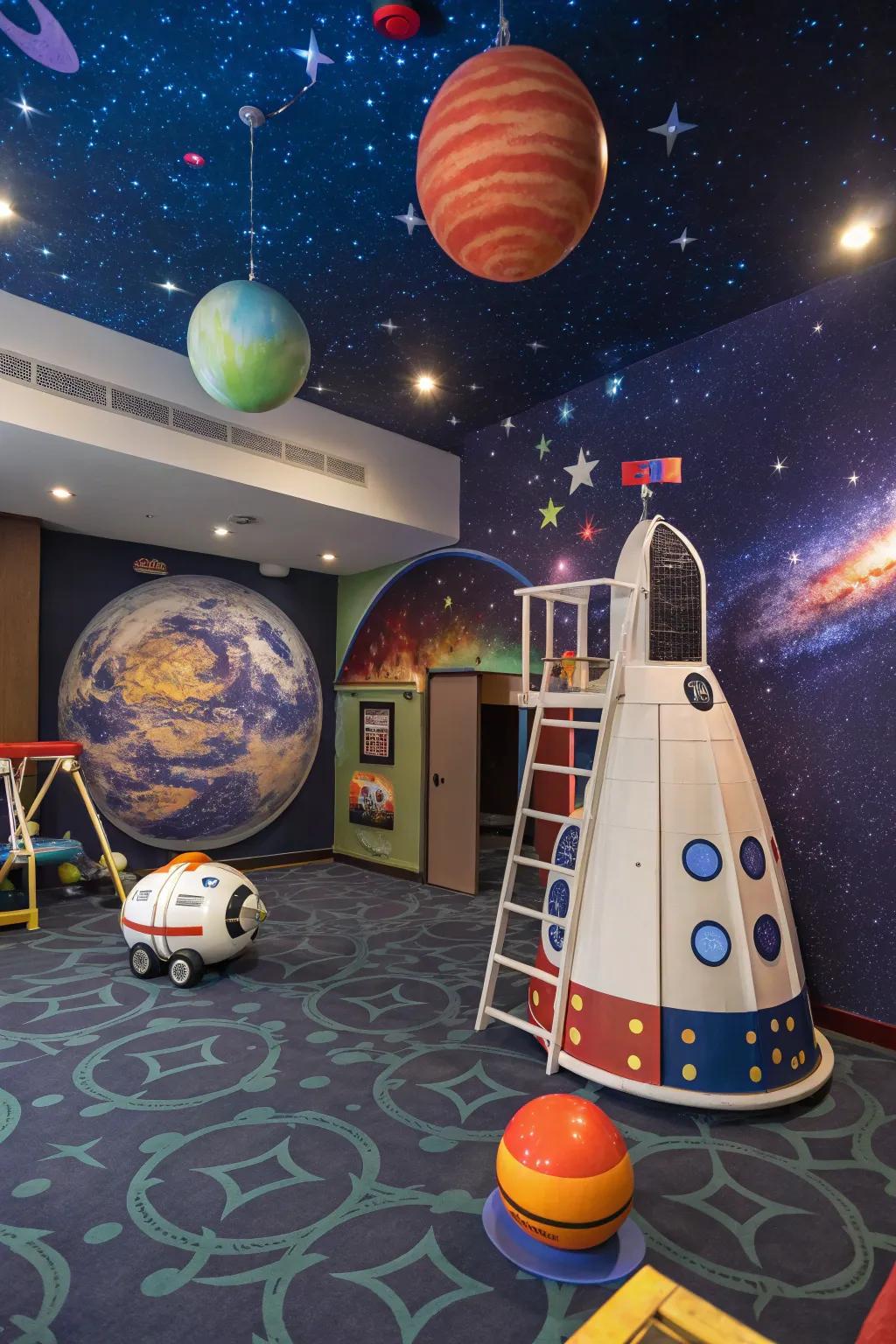 A space-themed playroom that takes imagination to new heights.