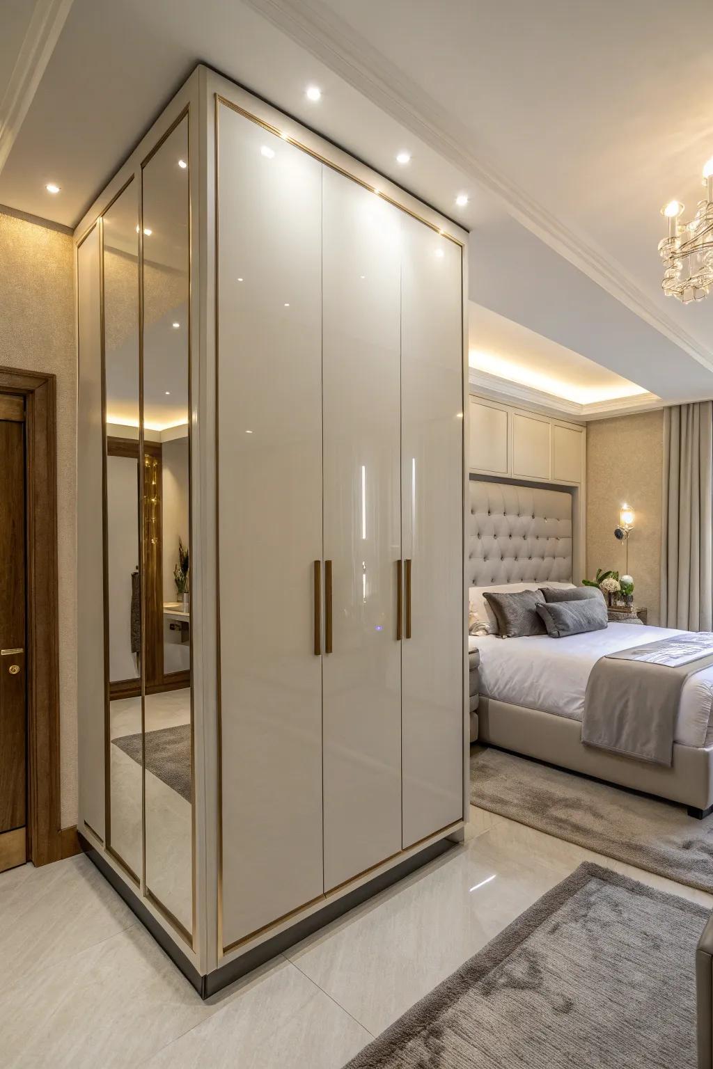 Turning corners into useful storage with a custom-designed wardrobe.