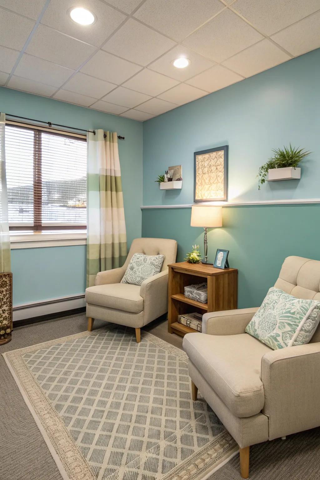 Gentle and neutral colors contribute to a serene setting.