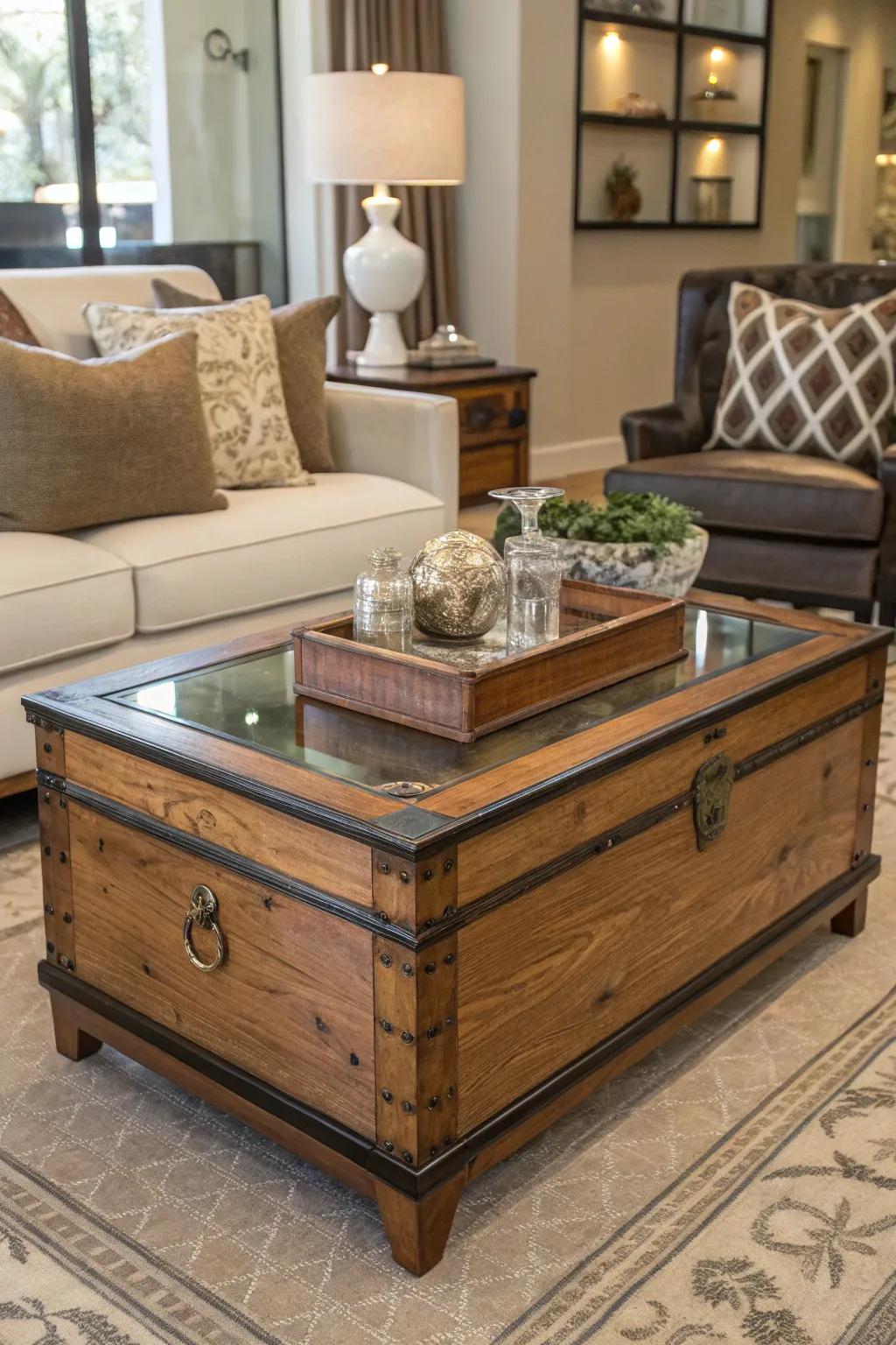 Revamp your cedar chest into a stunning centerpiece for your coffee table.