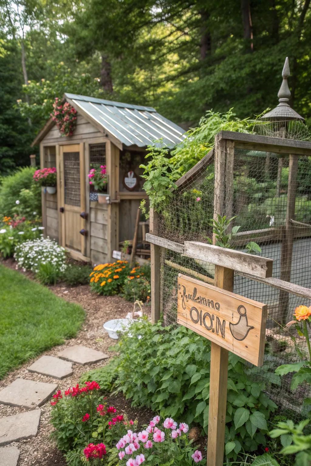 Down-to-earth plaques incorporate character and appeal to your chicken coop.
