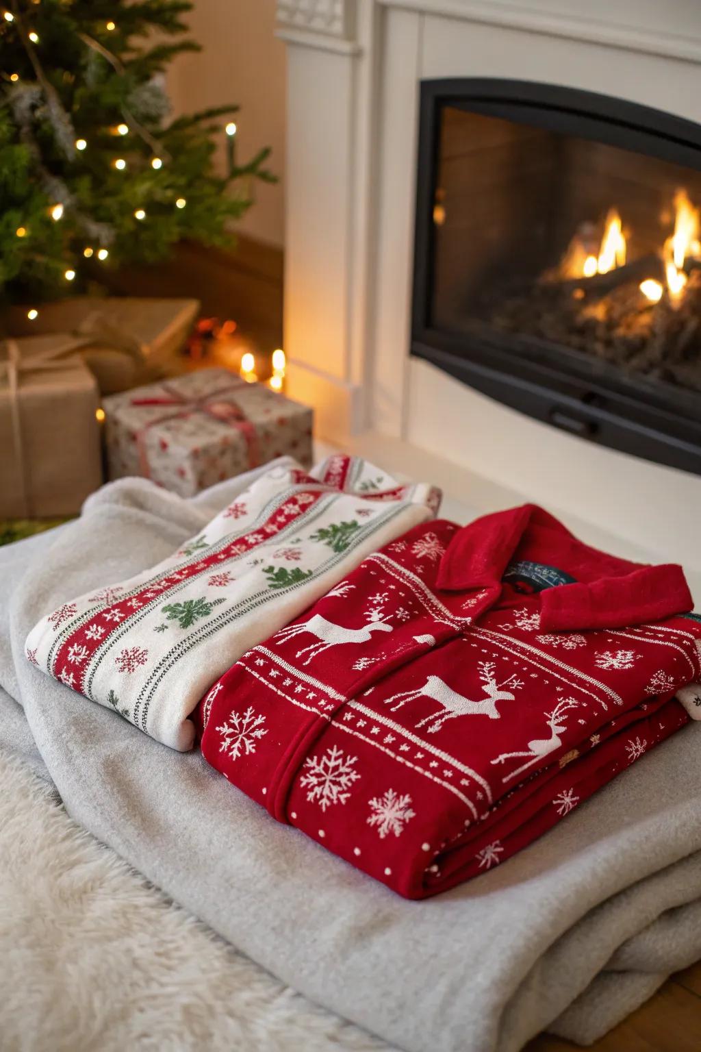 Holiday pajamas poised to bring warmth to your Christmas Eve.