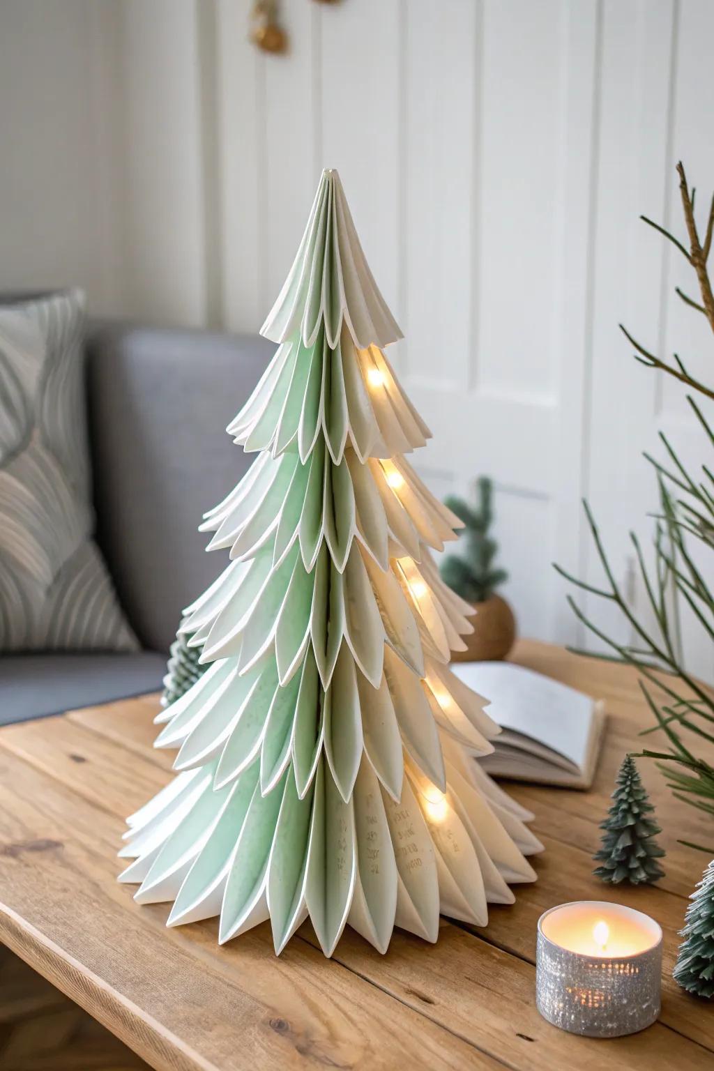 Transform your space with a hint of minimalist wonder: DIY 3D Paper Christmas Trees.