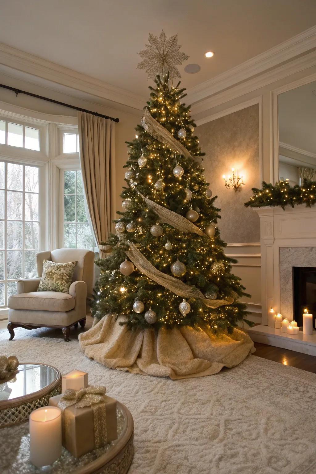 A plush textile embrace introduces warmth to your tree's foundation.