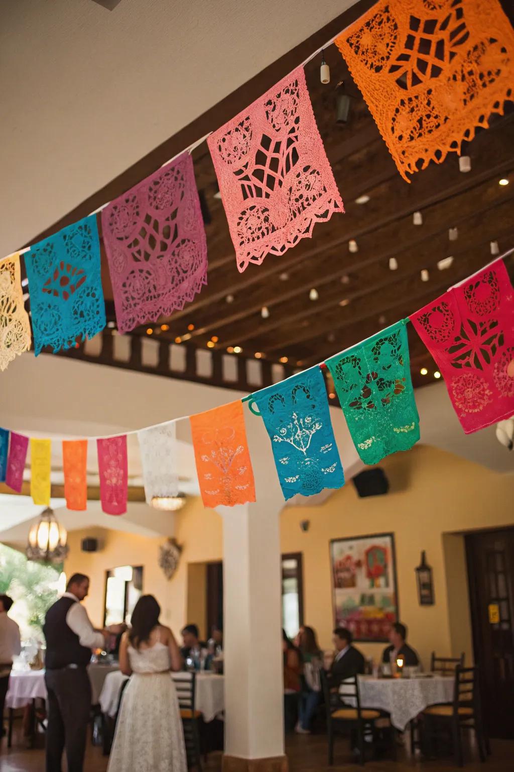 Illuminate your area with these time-honored weaved paper flags.