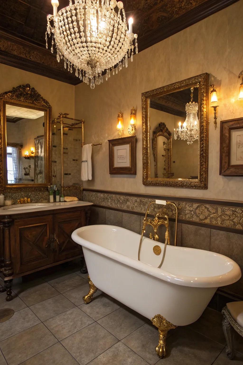 A bathroom inspired by bygone days, where each bath feels like a step back in time.