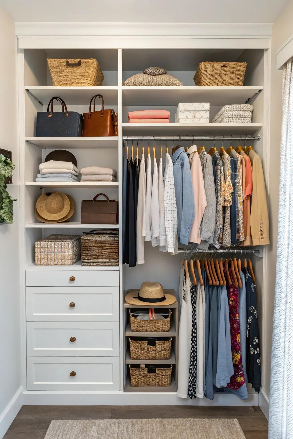 Unobstructed shelves provide a clear panorama and straightforward access to your cherished items.