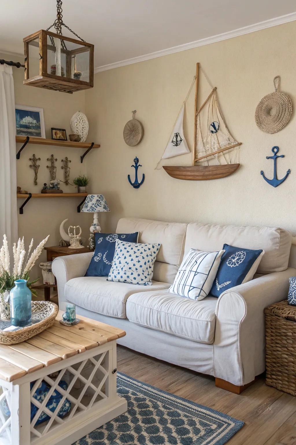 Sand beige cultivates a cozy and inviting coastal atmosphere.