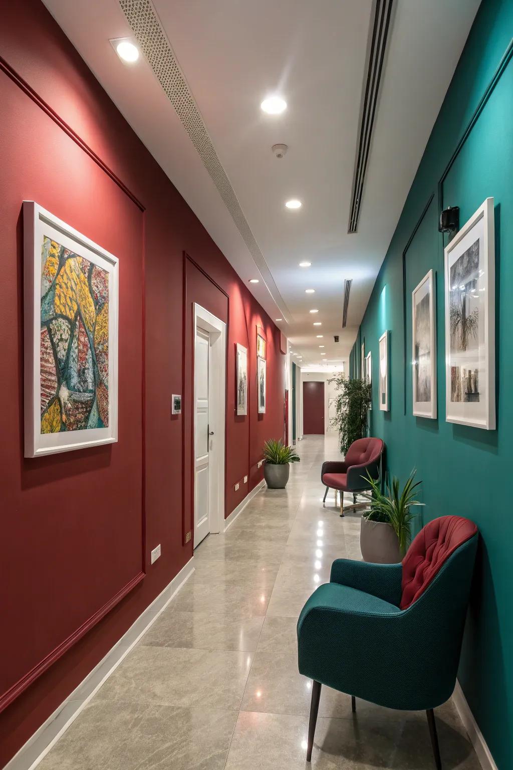 Walls in deep red or teal add a sense of opulence and warmth.