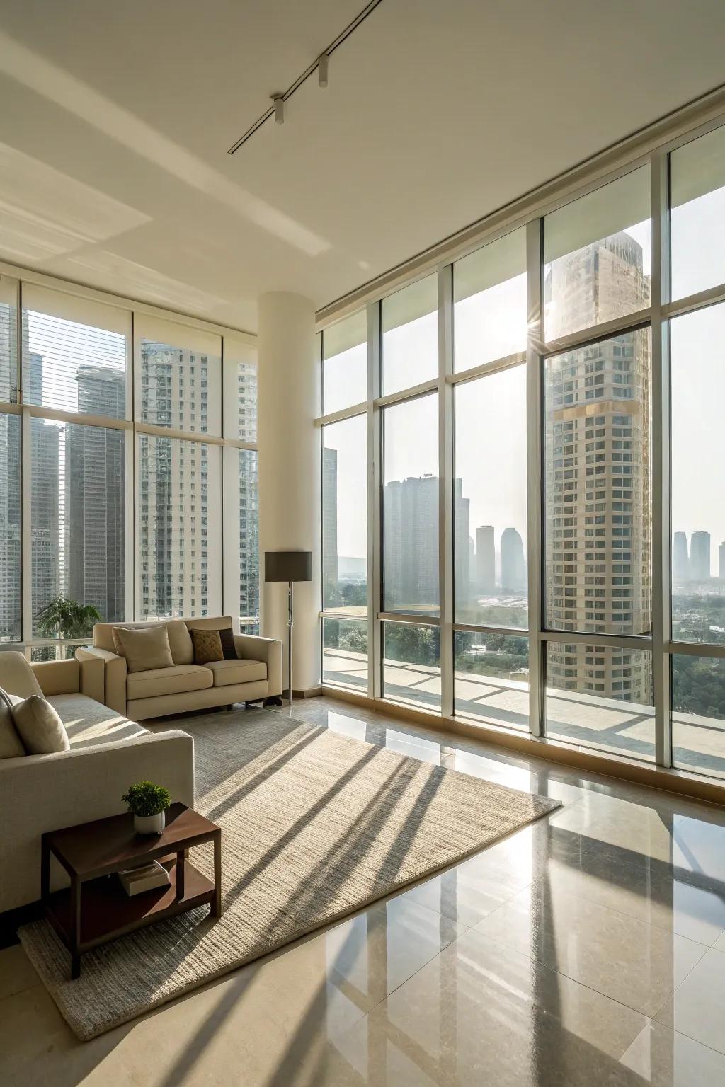 Utilize sunshine influx to optimize the spaciousness within your condo.