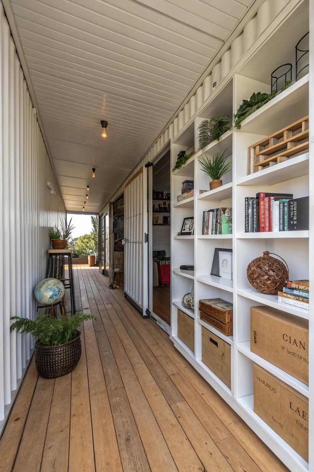 Elevate your container's functionality with vertical shelving for ultimate organization.
