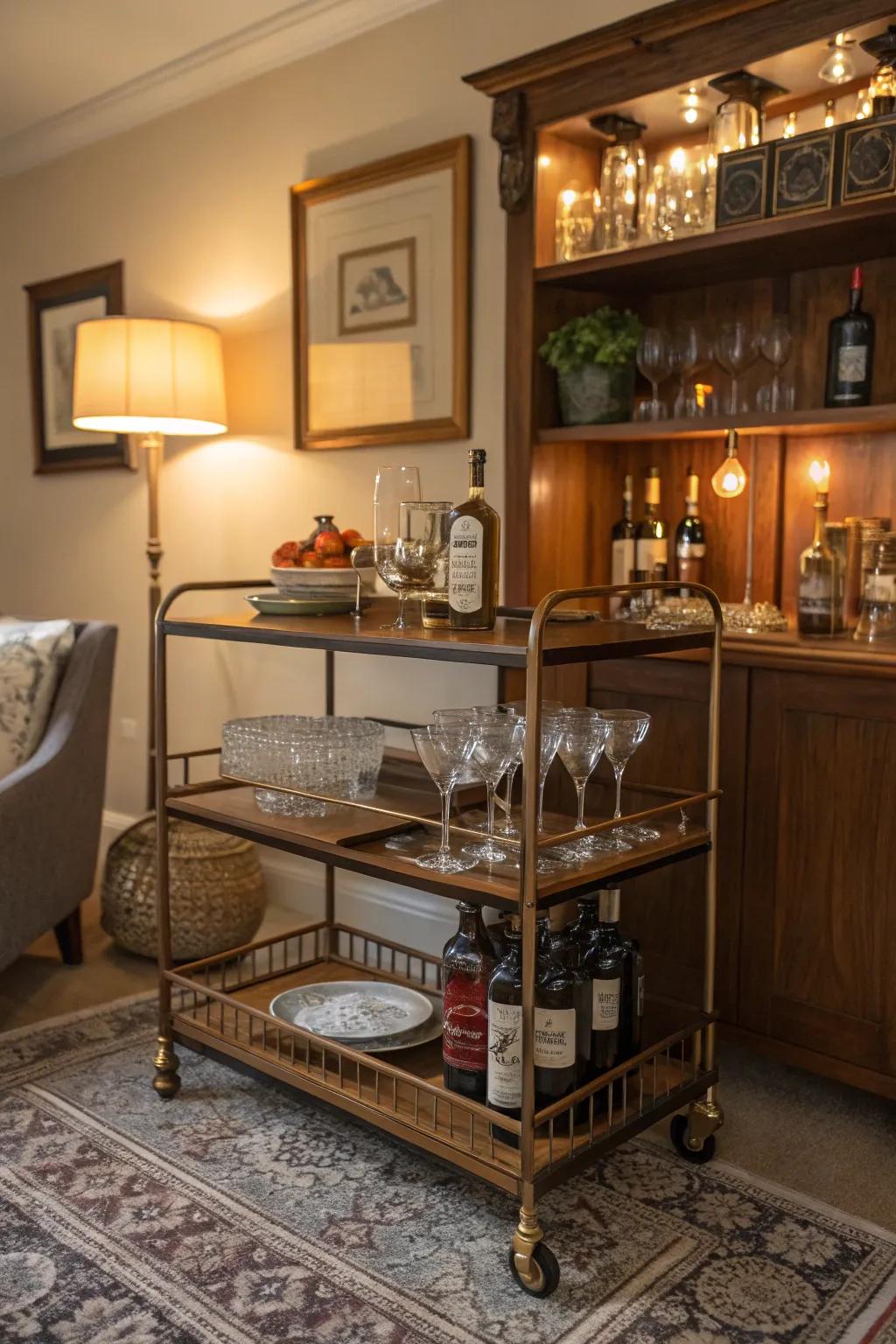 Journey back in time with a bar arrangement inspired by vintage aesthetics.