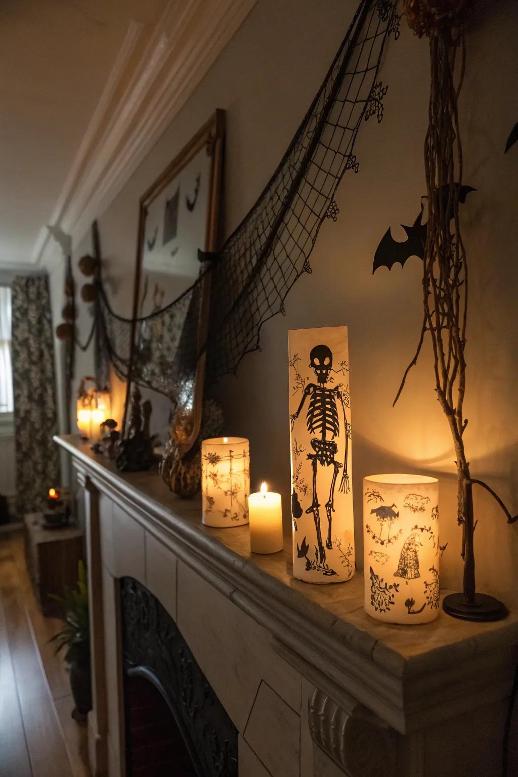 Skeleton candles bring a spirited edge to your decorations.