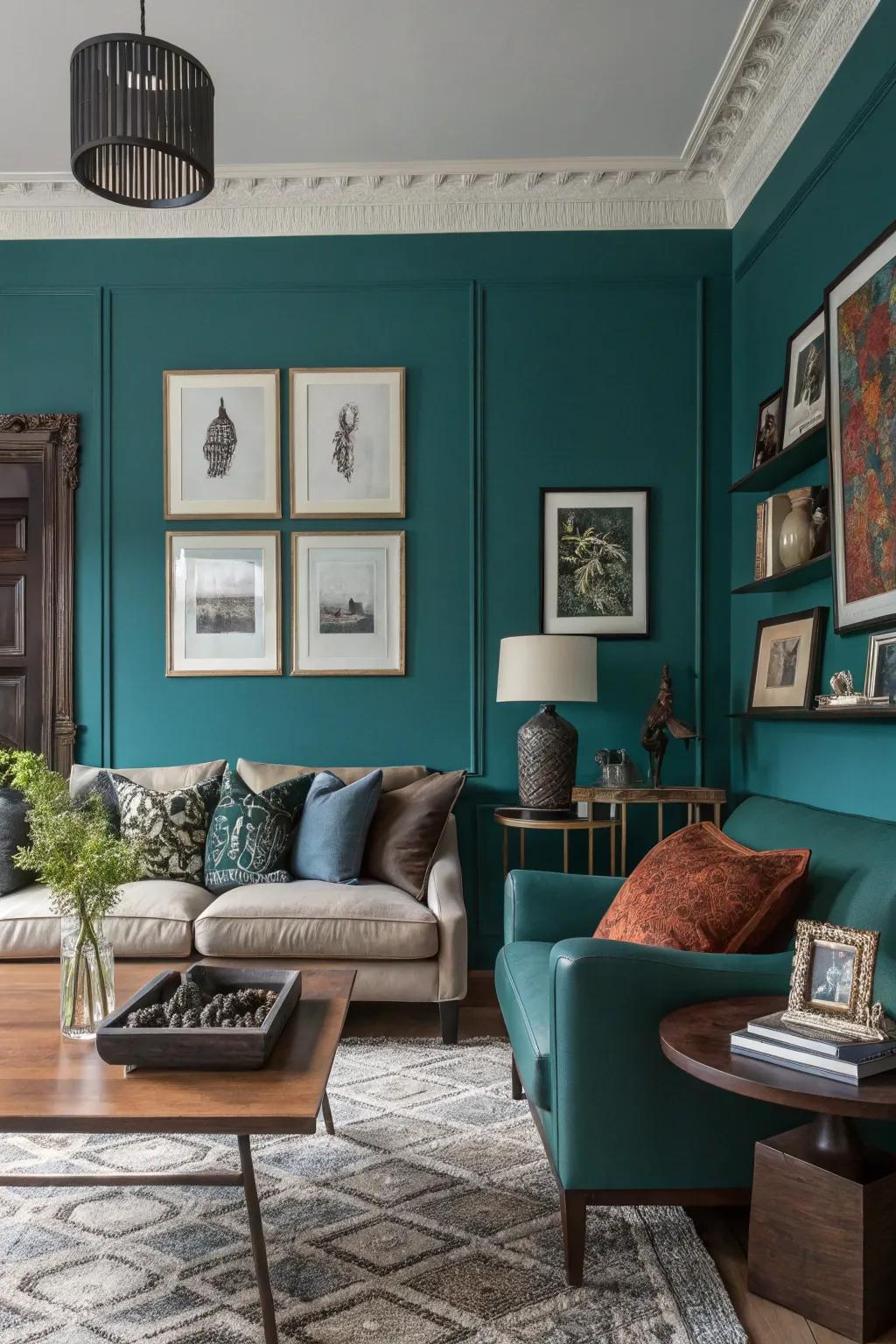 Create impact with a vibrant accent wall.