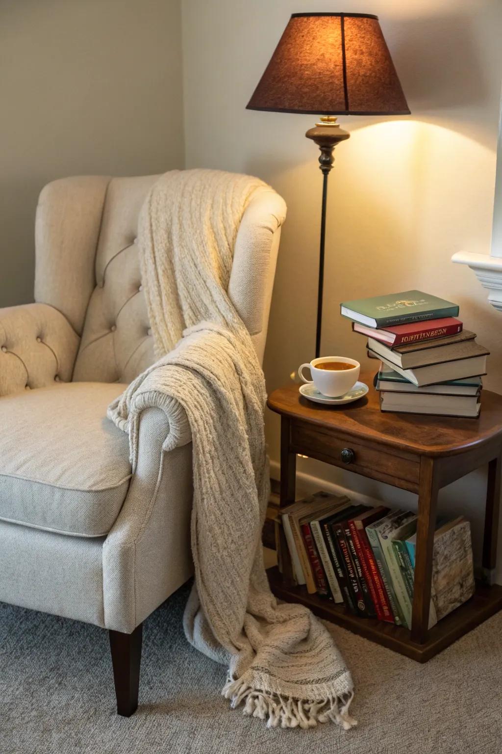 Redesign corners into intimate reading retreats with select pivotal components.