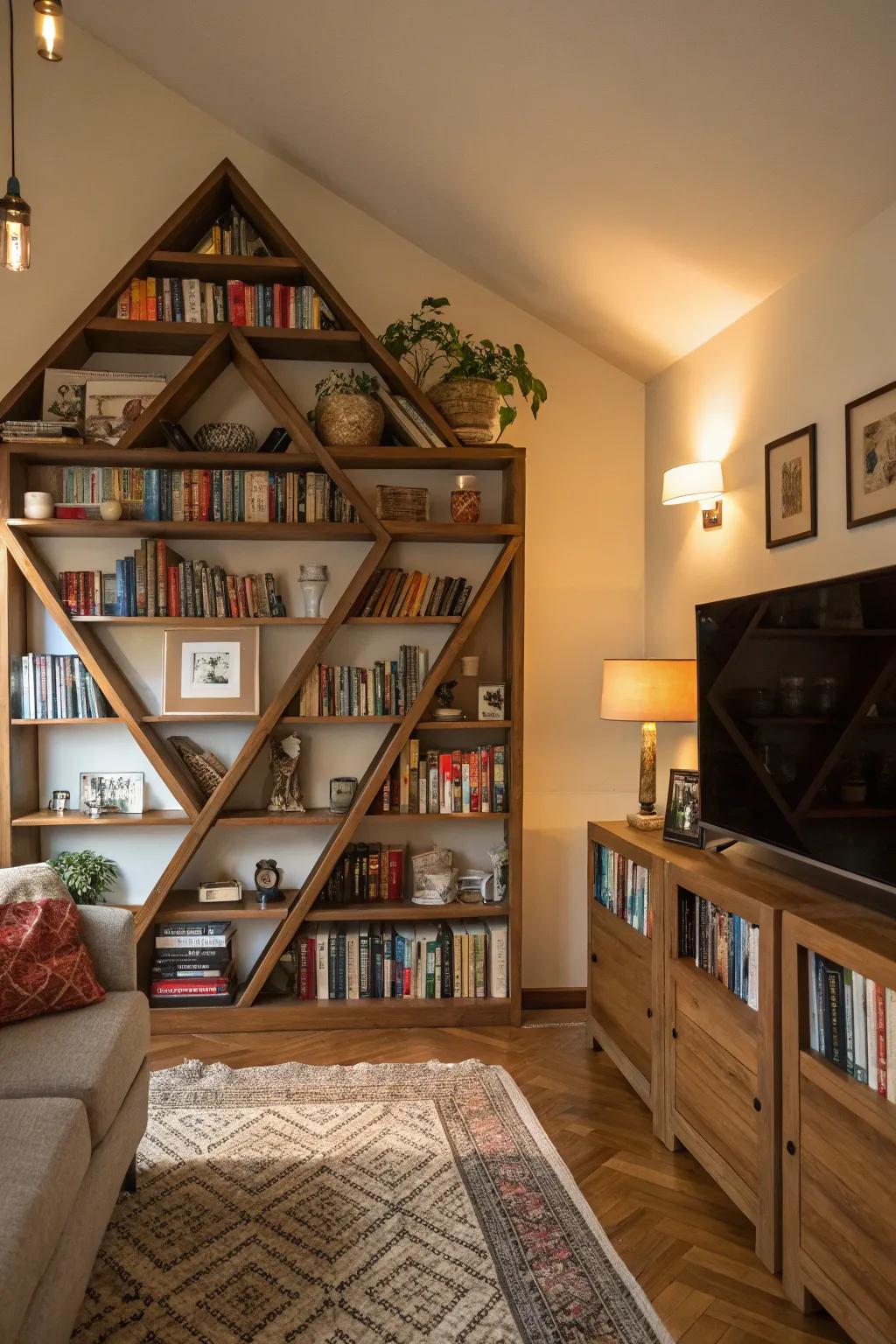 Asymmetrical shelves bring a lively and quirky element to any setting.